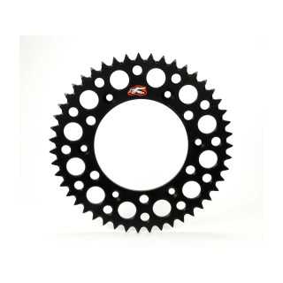 Couronne RENTHAL Ultralight 48 dents alu anti-boue pas 520 type 112U anodise noir KAWAZAKI KX-125 03-08