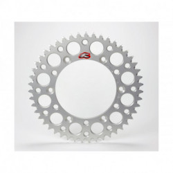 Couronne RENTHAL Ultralight 49 dents alu anti-boue pas 520 type 150U anodise argent Yamaha WR-250 02-03