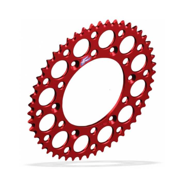 Couronne RENTHAL Ultralight 49 dents alu anti-boue pas 520 type 154U anodise argent Honda CRF-450 17-18