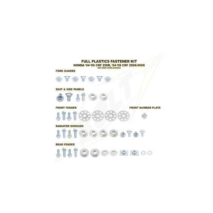Kit vis complet de plastiques Bolt Honda CRF250 04-05
