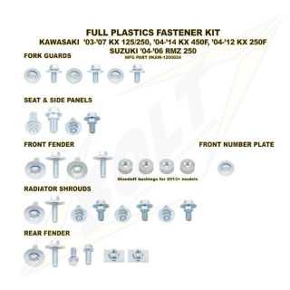 Kit vis complet de plastiques Bolt Kawasaki RMZ250 04-06