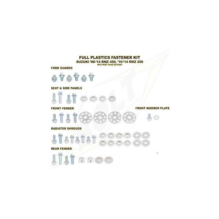 Kit vis complet de plastiques Bolt Suzuki RM-Z 250 10-18