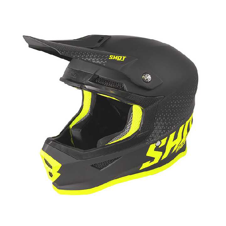CASQUE SHOT 2020 FURIOUS RAW BLACK NEON YELLOW MATT