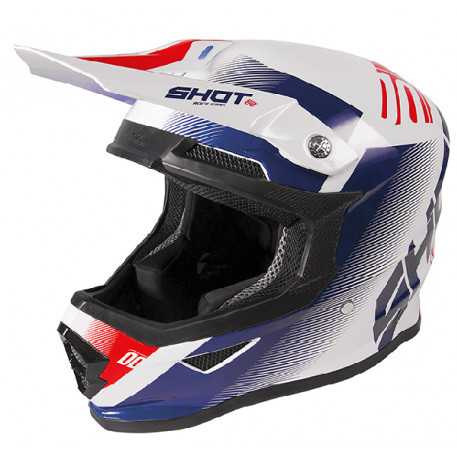 CASQUE FURIOUS TRUST BLUE RED WHITE METALLIC GLOSSY