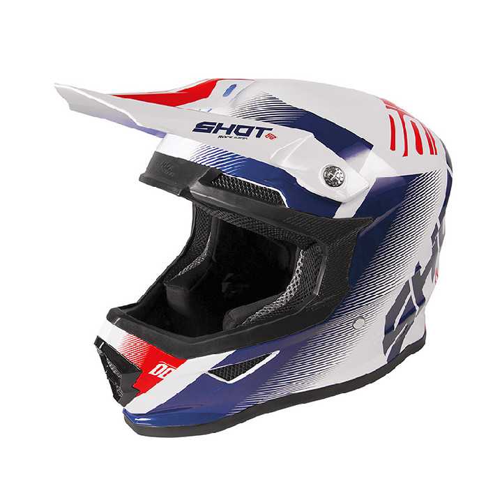 CASQUE FURIOUS TRUST BLUE RED WHITE METALLIC GLOSSY