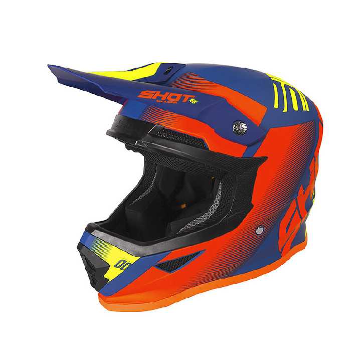CASQUE FURIOUS TRUST DARK BLUE NEON ORANGE & YELLOW MATT