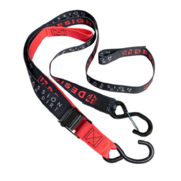 SANGLES FIXATION MOTO BIHR BICOLORE NOIR-ROUGE 38mm