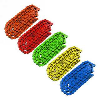 CHAINE RENFORCEE 420 116 MAILLONS YCF BIGY 125 150 190 ROUGE BLEUE VERTE ORANGE JAUNE