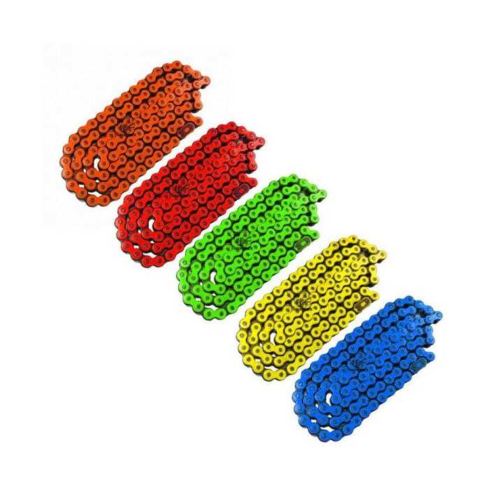 CHAINE RENFORCEE 420 116 MAILLONS YCF BIGY 125 150 190 ROUGE BLEUE VERTE ORANGE JAUNE