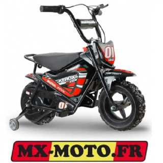 MOTO ENFANT PIT DIRT BIKE KEROX ELECTRIQUE 250W E-FAT ROUGE
