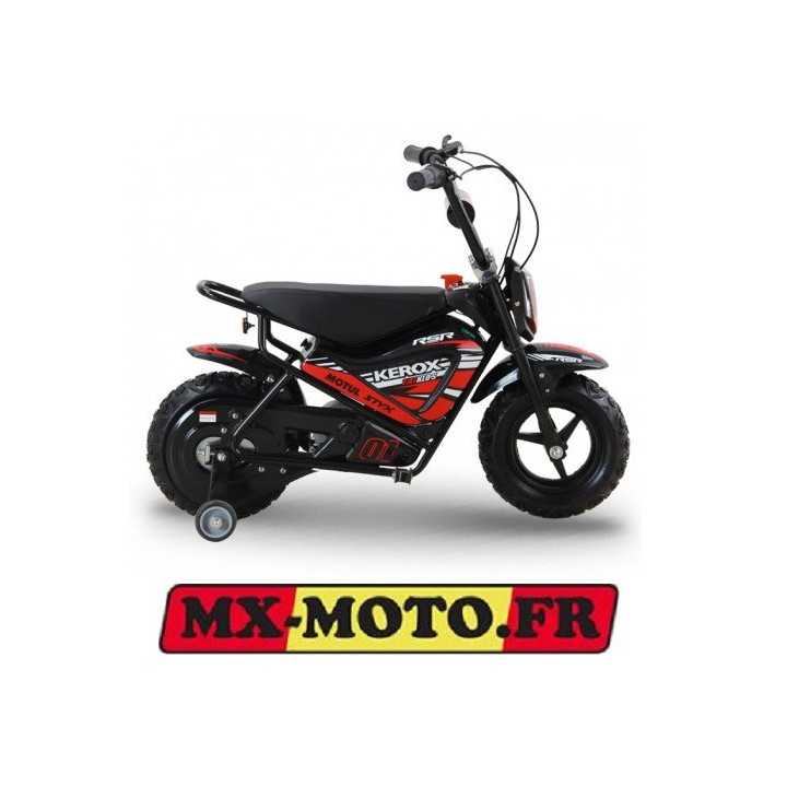 MOTO ENFANT PIT DIRT BIKE KEROX ELECTRIQUE 250W E-FAT ROUGE