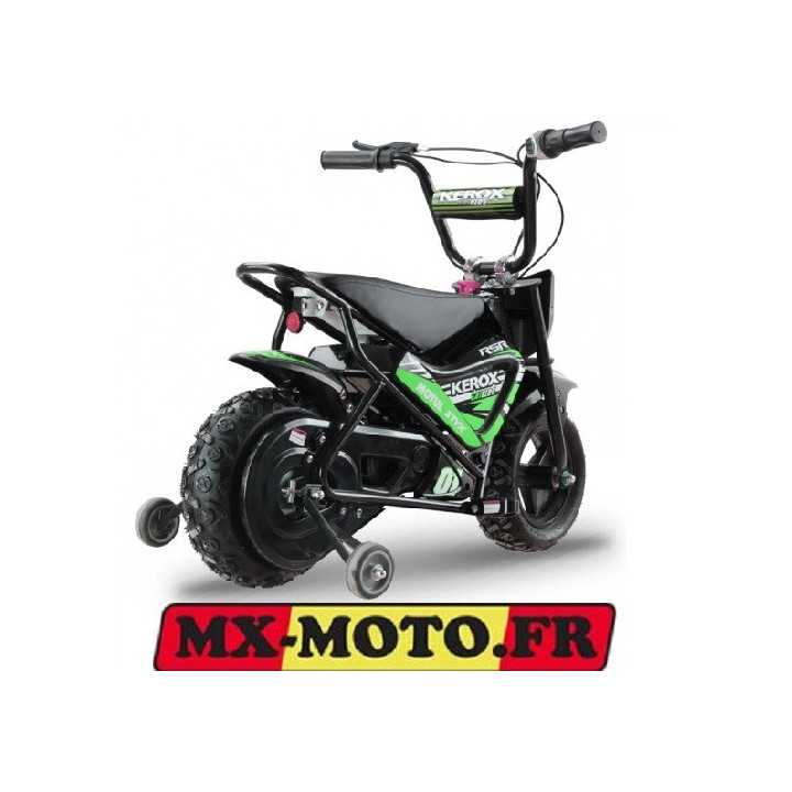 MOTO ENFANT PIT DIRT BIKE KEROX ELECTRIQUE 250W E-FAT VERT