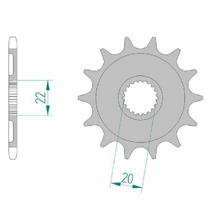 Pignon RENTHAL 12 dents acier pas 520 type 21309 YAMAHA YZF 250 2001-22