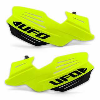 PROTEGE MAINS UFO CROSS VULCAN JAUNE FLUO AVEC FIXATIONS ALU
