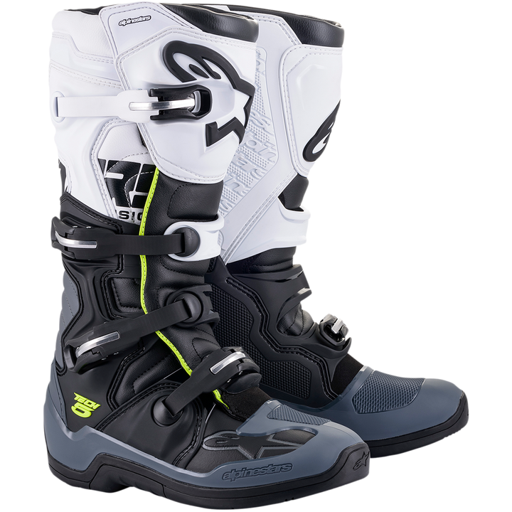 BOTTES CROSS ALPINESTAR BLANC NOIR JAUNE TECH 5
