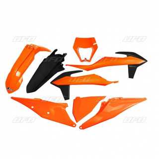KIT PLASTIQUES CARENAGE ORANGE NOIR KTM 150 250 300 EXC 2018-23