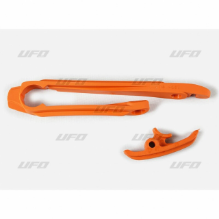 KIT PATIN BRAS OSCILLANT + PATIN DE CHAINE INFÉRIEUR UFO ORANGE KTM EXC 125 2012-16