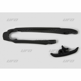 KIT PATIN BRAS OSCILLANT + PATIN DE CHAINE INFÉRIEUR UFO NOIR KTM EXC 125 2012-16