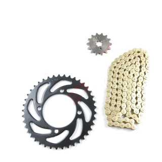 KIT CHAINE RENFORCEE OR 420 120 MAILLONS YCF PILOT START BASTOS 125 140 150