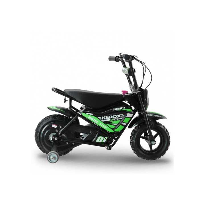 MOTO ELECTRIQUE ENFANT PIT DIRT BIKE KEROX 250W E-FAT KIDS VERT