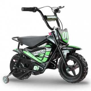 MOTO ELECTRIQUE ENFANT PIT DIRT BIKE KEROX 250W E-FAT KIDS VERT