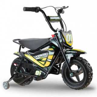MOTO ELECTRIQUE ENFANT PIT DIRT BIKE KEROX 250W E-FAT KIDS JAUNE