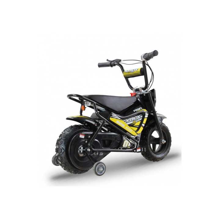 MOTO ELECTRIQUE ENFANT PIT DIRT BIKE KEROX 250W E-FAT KIDS JAUNE