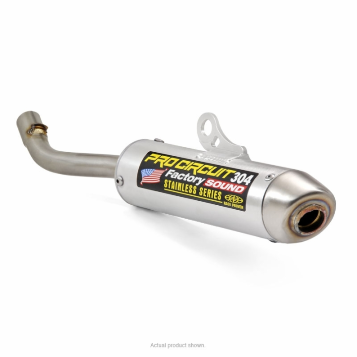 SILENCIEUX D'ÉCHAPPEMENT PRO CIRCUIT 304 ALUMINIUM BROSSÉ ET CASQUETTE INOX YAMAHA YZ 125 2005-21