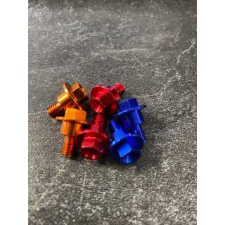6 VIS FIXATION DE PROTECTIONS DE FOURCHE (rouge, orange, bleu)