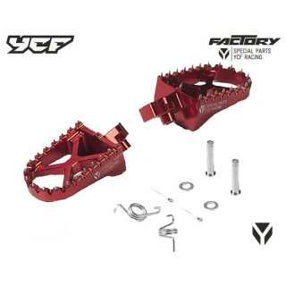 REPOSE CALES PIEDS CNC FACTORY YCF 125 150 190 ALU ROUGE