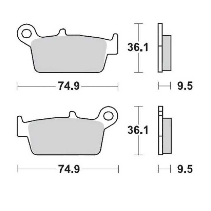 PLAQUETTES DE FREINS ARRIERE MOTO MASTER SINTER PRO YAMAHA YZ 125 250 1998-2002