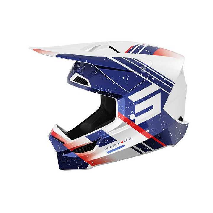 CASQUE SHOT MOTO CROSS FURIOUS MIRAGE BLEU ROUGE PERLE 2025 TAILLE L