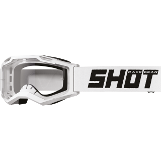 LUNETTES MASQUE CROSS SHOT SOLID WHITE GLOSSY ROCKET 2.0 KID ENFANT