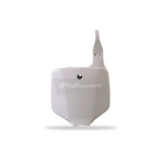 Plaque numéro frontale Polisport blanche SUZUKI RM 65 ET KAWASAKI KX 65