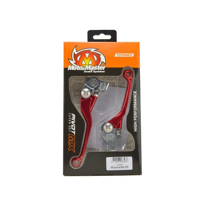 PAIRE DE LEVIERS REPLIABLE MOTO MASTER ROUGE KTM SX 250 2014-2023