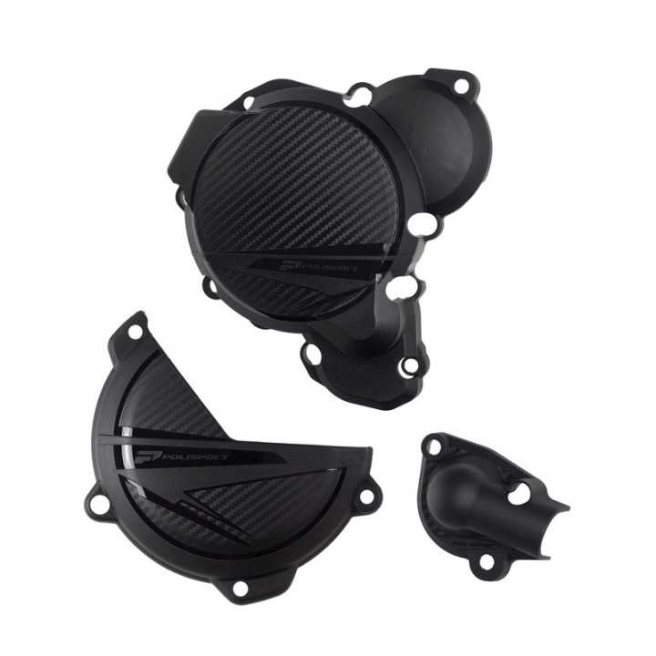 KIT DE PROTECTIONS DE MOTEUR POLISPORT NOIR KTM EXC 250 300 ET HUSQVARNA TE 250 300 2024-2025
