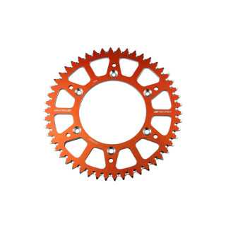 COURONNE SCAR ALU ORANGE TYPE SRS530 PAS 520 52 DENTS KTM SXF 450 2007-2025