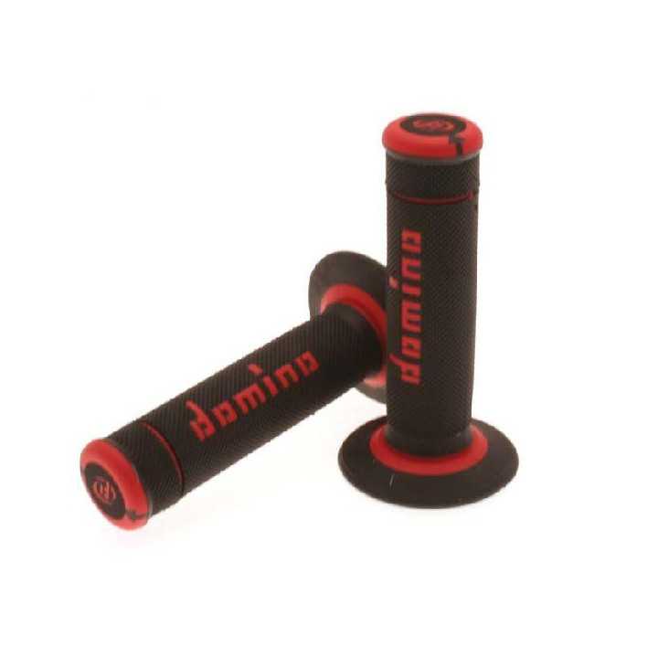 POIGNEES DOMINO OFF-ROAD X-TREME NOIR/ROUGE 22 MM