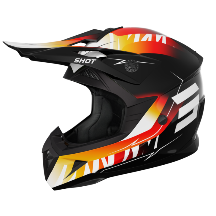 CASQUE CROSS SHOT ENFANT PULSE X-TREM ORANGE RED GLOSSY TAILLE YS