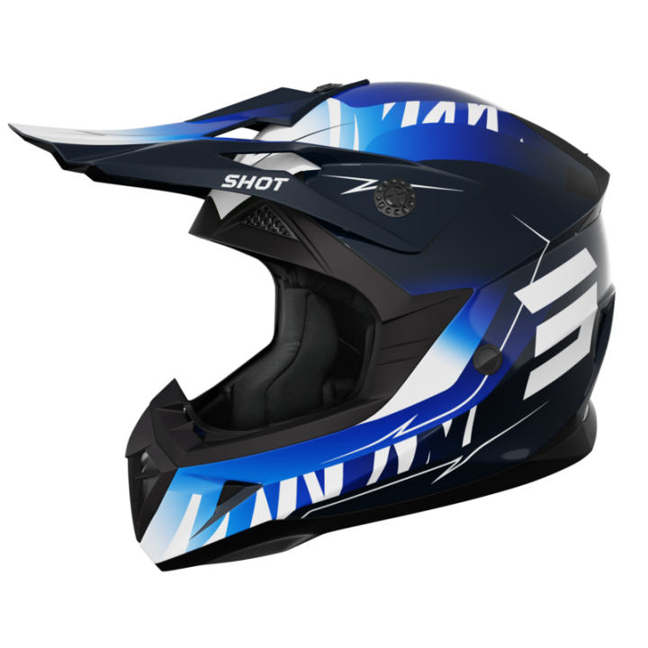 CASQUE CROSS SHOT ENFANT PULSE X-TREM BLUE GLOSSY TAILLE YS