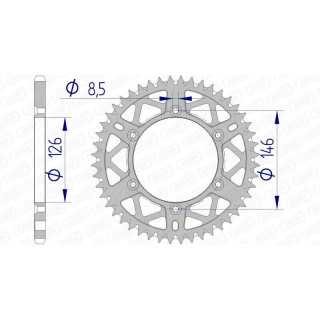 COURONNE AFAM ALU TYPE 15203 PAS 520 50 DENTS SUZUKI RMZ 250 450