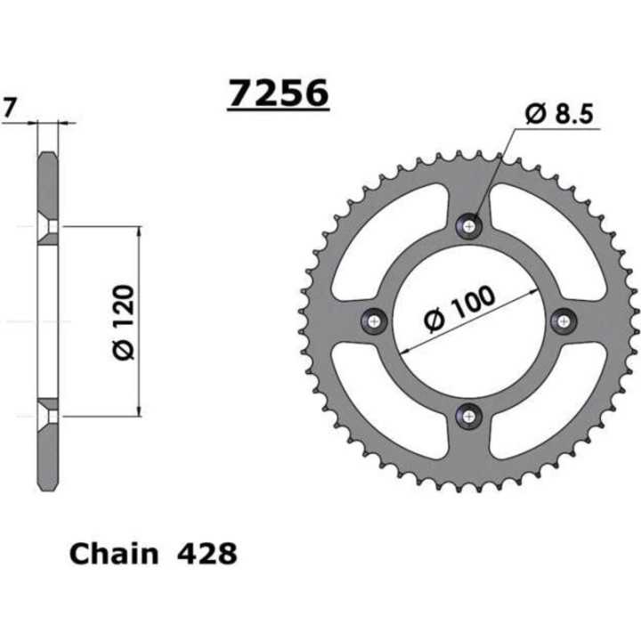 COURONNE FRANCE EQUIPEMENT 47 DENTS ACIER PAS 428 TYPE 7256 SUZUKI RM-85 2002-14