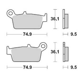 PLAQUETTES DE FREINS ARRIERE MOTO MASTER NITRO YAMAHA YZ 125 250 1998-2002