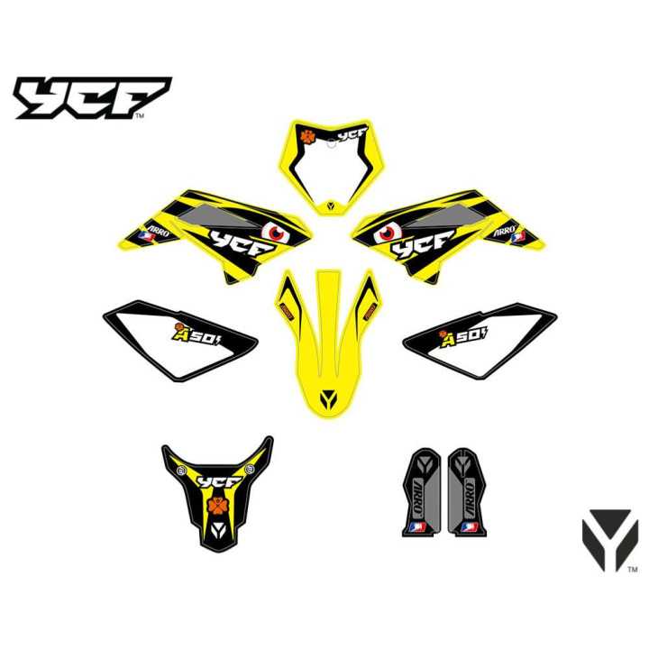 KIT DECO JAUNE YCF MOTO ENFANT 50A 50E à partir de 2022
