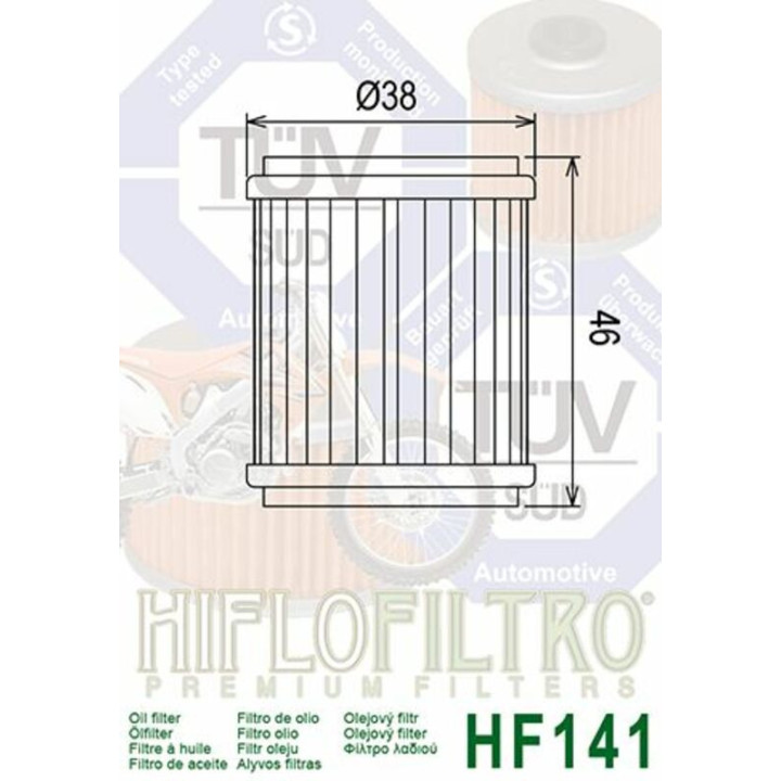 FILTRE A HUILE YAMAHA WRF 250 03/08 HF141 HIFLOFILTRO