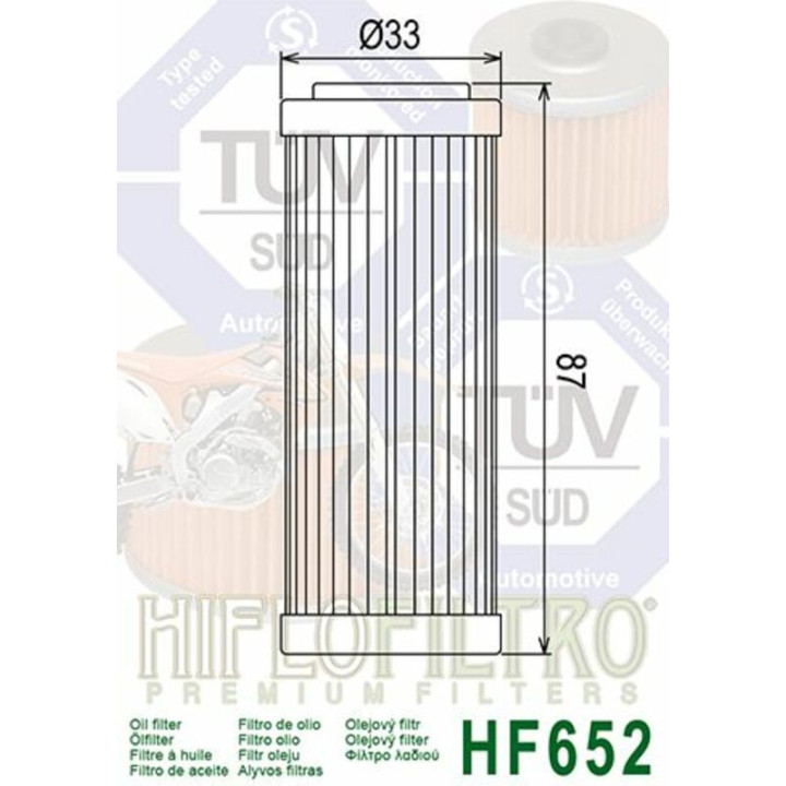 FILTRE A HUILE SXF 250 13/17 HF652 HIFLOFILTRO