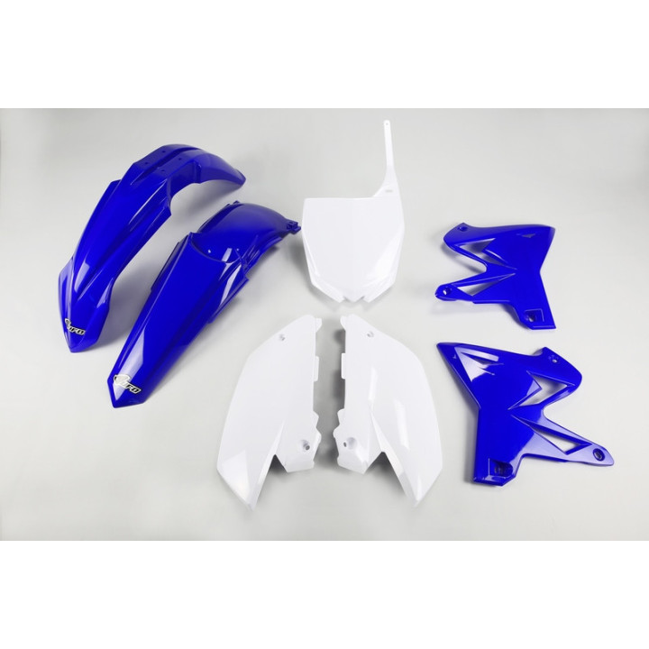 KIT PLASTIQUES UFO REPLICA 4T RESTYLÉ COULEUR ORIGINE BLEU - BLANC YAMAHA YZ 125 - 250 02-14