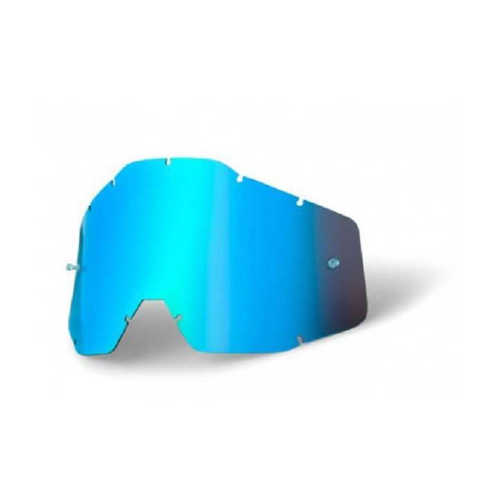 ECRAN REMPLACEMENT POUR MASQUE LUNETTE RACECRAFT, ACCURI ET STRATA MIROIR BLEU