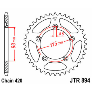 Couronne JT SPROCKETS 50 dents acier pas 420 type 894 KTM SX-65 2003-11