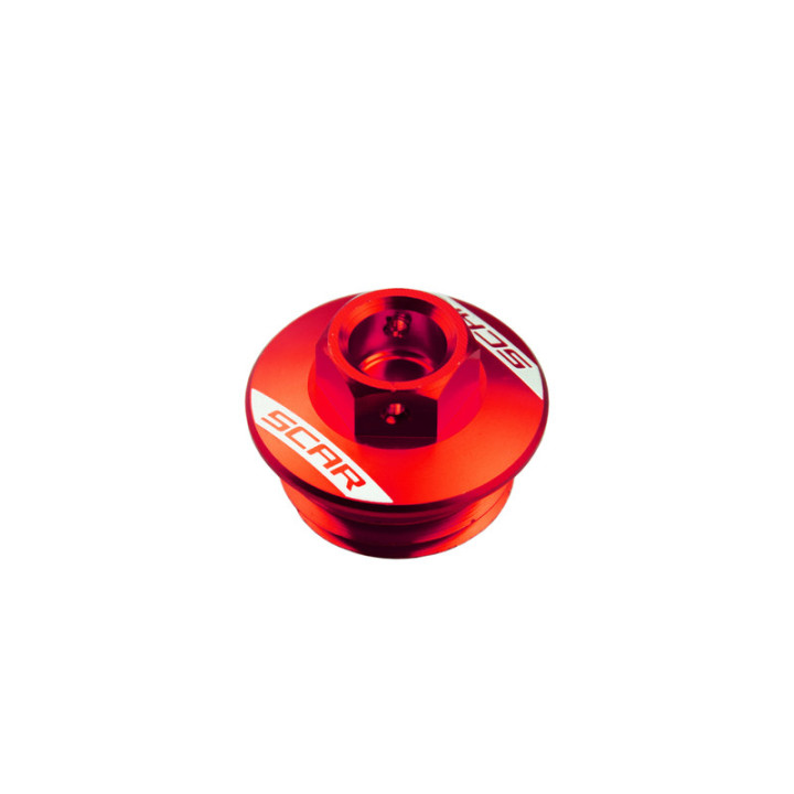 Bouchon supérieur carter d'huile SCAR rouge - KAWASAKI KX 85 01/09 KX250 99/2004